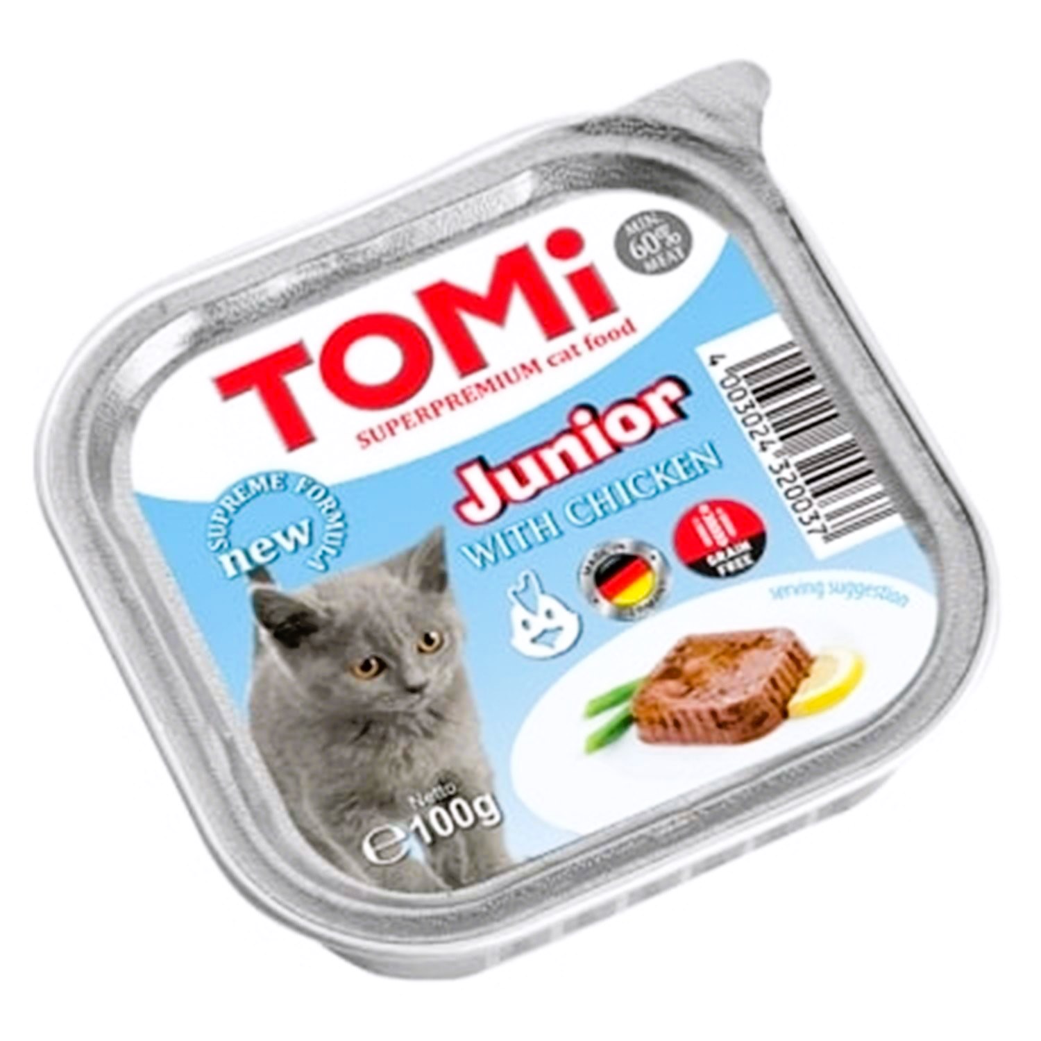 Tomi Yavru Kedi Tavuklu Tahılsız Yaş Mama 100 Gr (Pate)