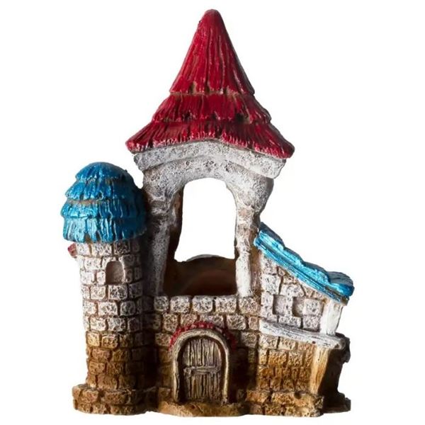 Kuleli Şato Akvaryum Dekoru Özel Tasarım 8,5x6,5x11,8 cm