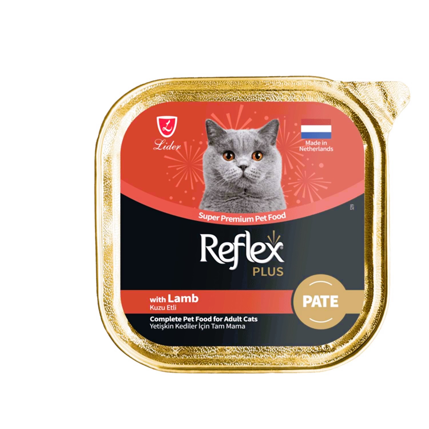 Reflex Plus Kuzu Etli Pate Yetişkin Kedi Maması 85 Gr (Alu Tray)
