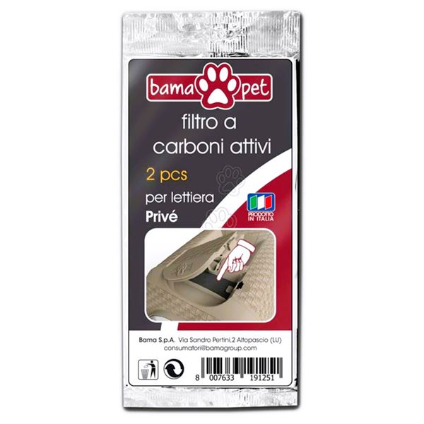 Bama Pet Aktif Karbonlu Kedi Tuvaleti Filtresi 2’li (Privé Uyumlu)