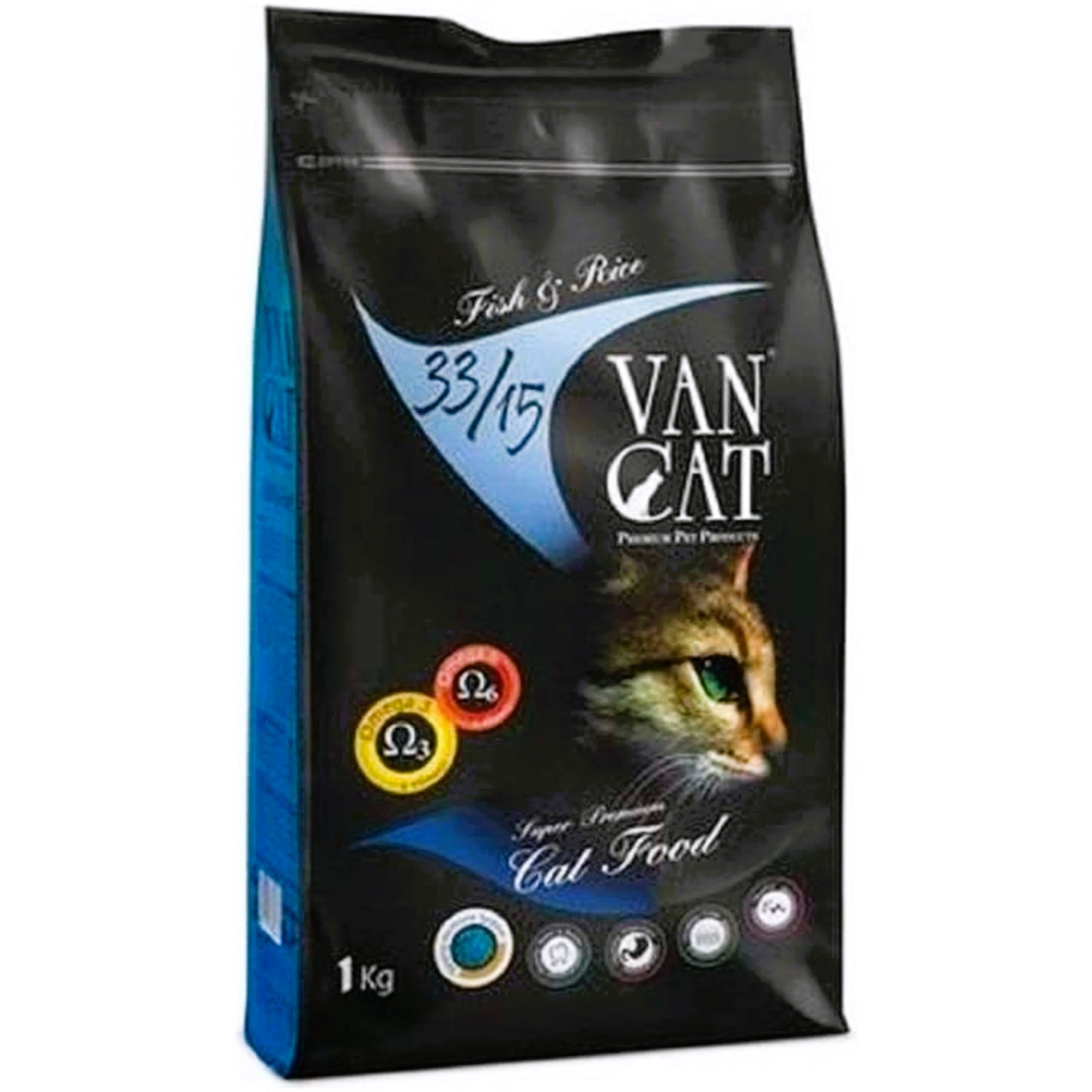Van Cat 33/15 Balıklı ve Pirinçli Yetişkin Kedi Maması 1 Kg