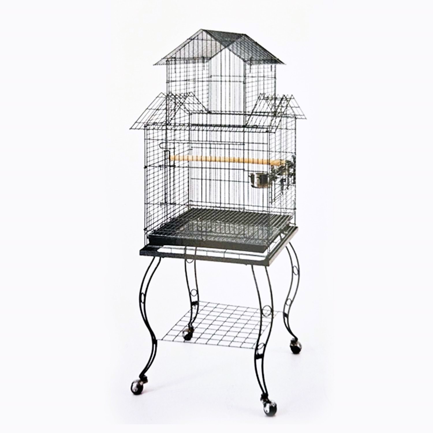 EuroGold Sehpalı Dövme Demir Papağan Kafesi 51x51x139 cm