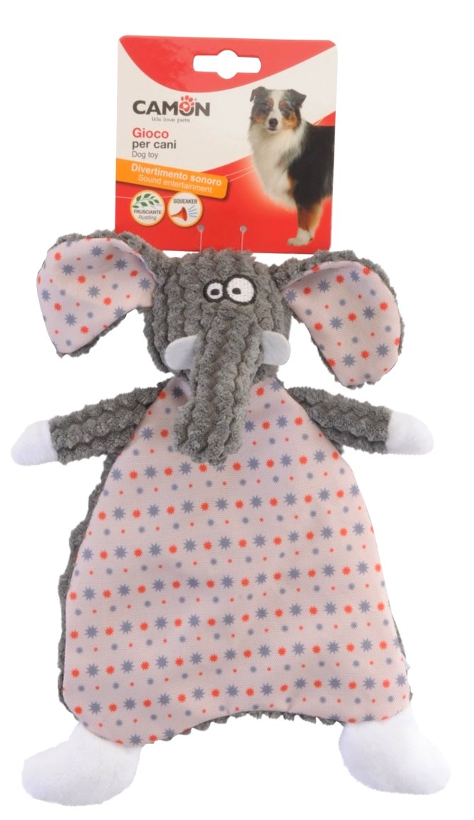 Camon Sesli Hışırtılı Fil Şeklinde Peluş Köpek Oyuncağı 30 Cm