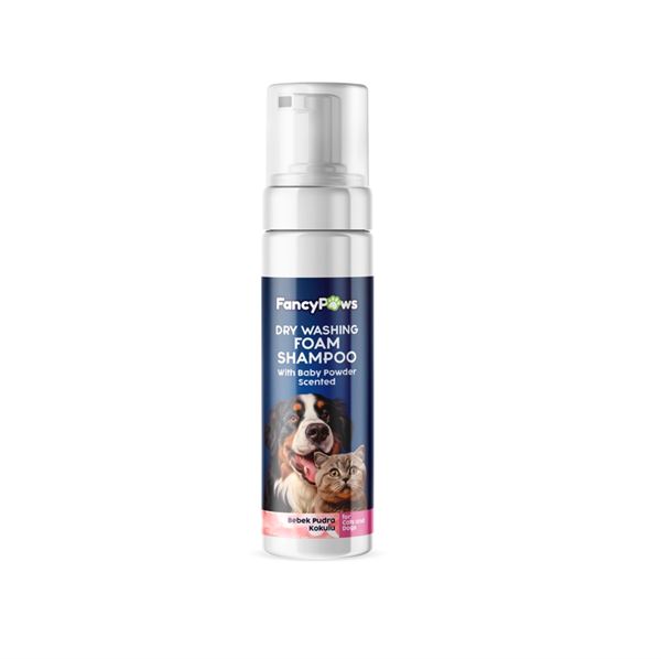 Fancy Paws Bebek Pudrası Kokulu Kedi ve Köpek Kuru Yıkama Köpük Şampuanı 200 ml