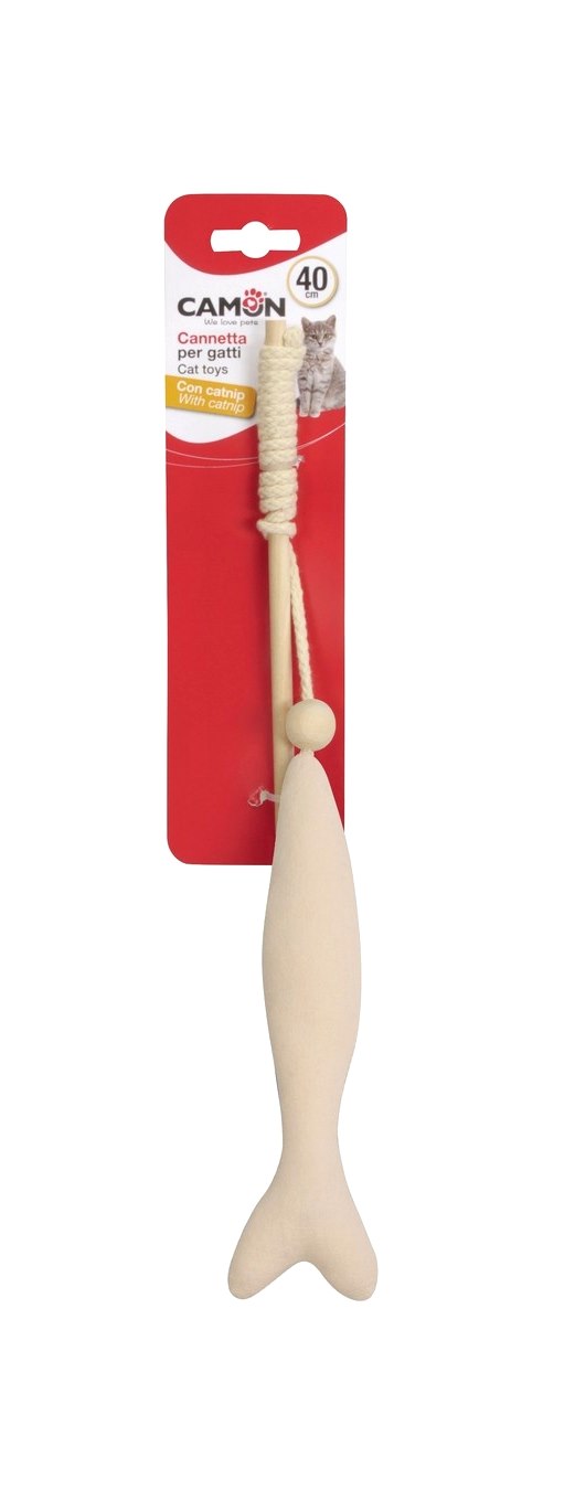 Camon Kedi Otlu Balıklı Kedi Olta Oyuncağı 40 Cm