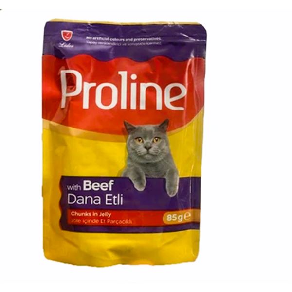 Proline Dana Etli Jöle İçinde Parça Etli Yetişkin Kedi Maması 85 Gr (Pouch)