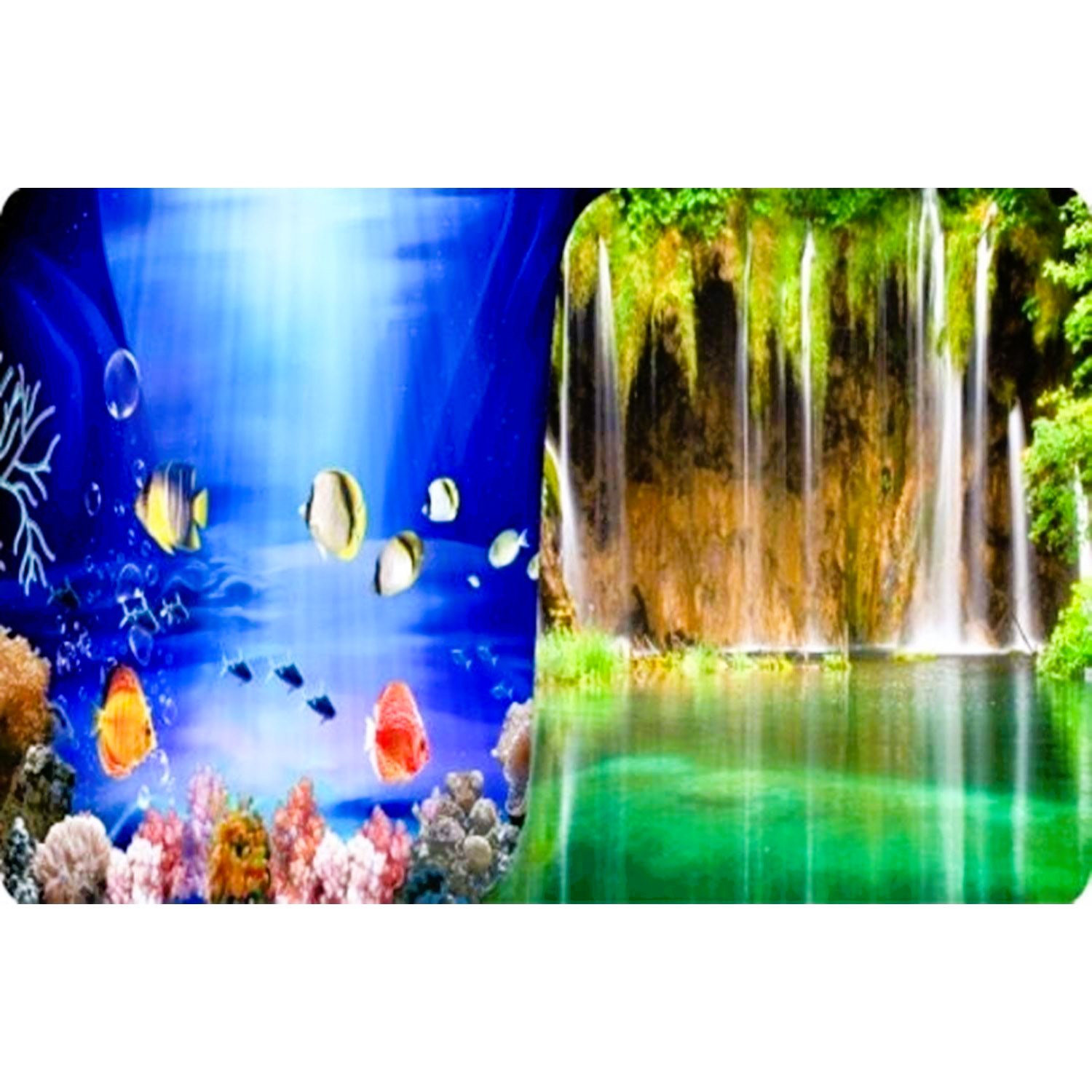 Aqua Master Akvaryum Arka Fon Posteri Tropik Okyanus & Doğal Şelale 30 Cm x 15 M Rulo