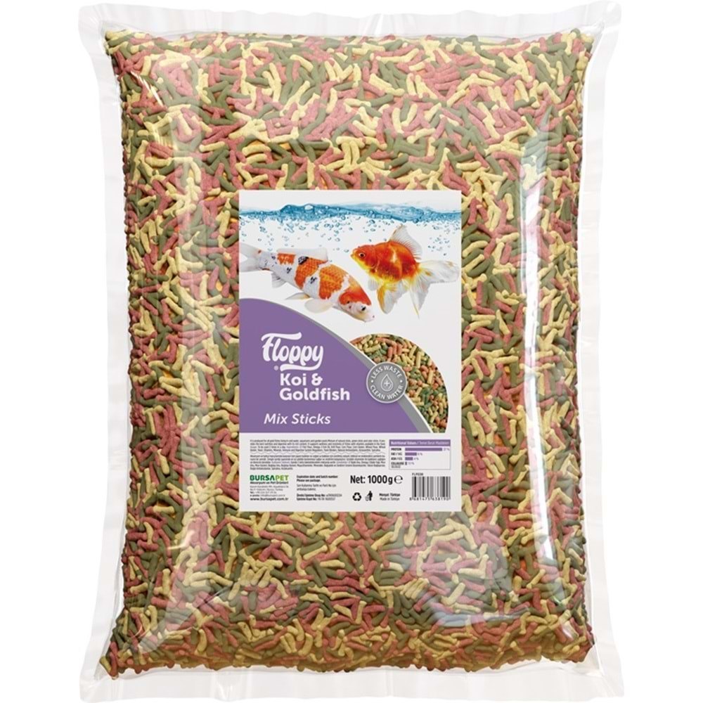 Floppy KOI Goldfısh MIX Stıcks 1 kg