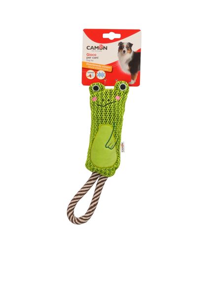 Camon Sesli Hışırtılı Kurbağa Figürlü İpli Köpek Oyuncağı