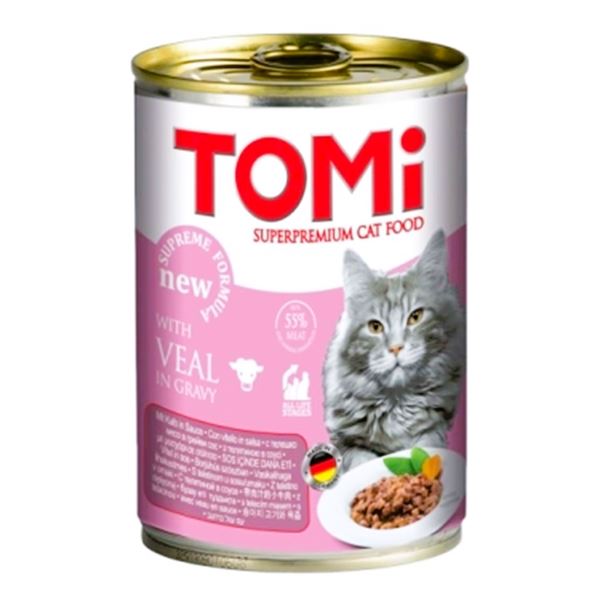 Tomi Buzağı Etli Soslu Kedi Konserve Yaş Mama 400 Gr