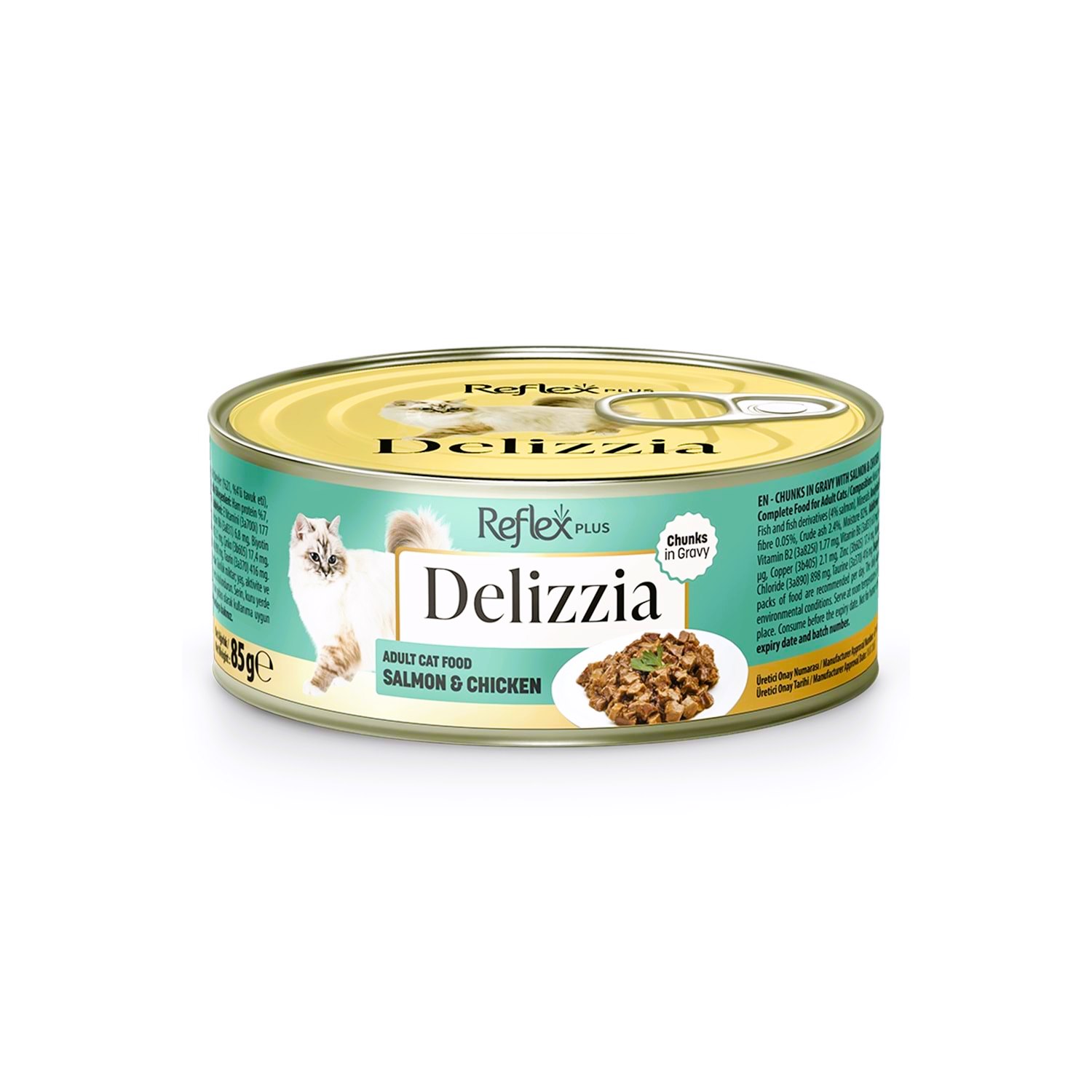 Reflex Plus Delizzia Somonlu ve Tavuklu Sos İçinde Parça Etli Yetişkin Kedi Maması 85 Gr