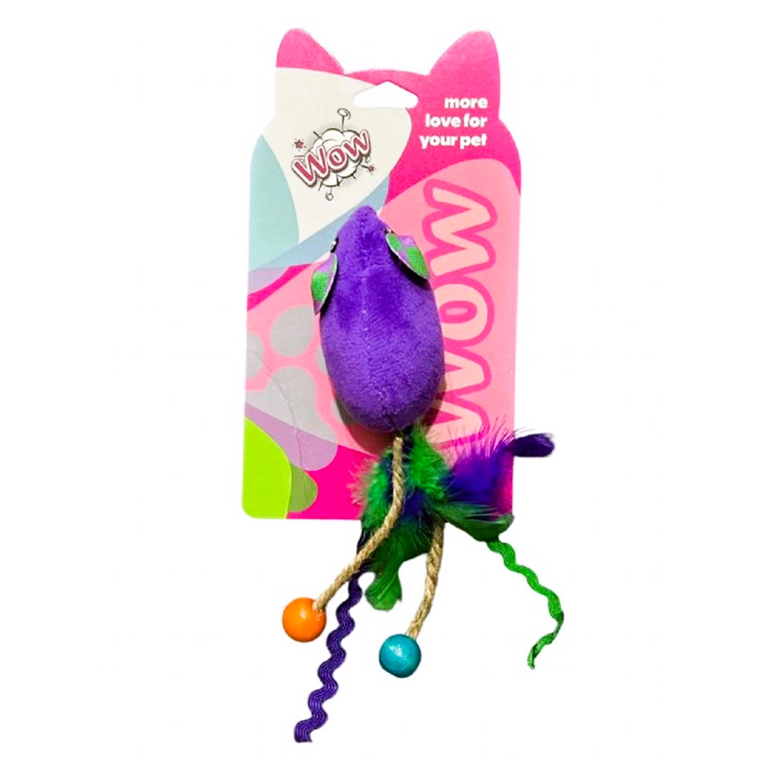 Wow Püsküllü Kuyruklu Peluş Fare Kedi Oyuncağı