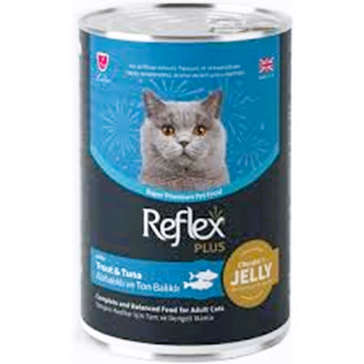 Reflex Plus Alabalıklı ve Ton Balıklı Jöle İçinde Parça Etli Yetişkin Kedi Maması 400 Gr
