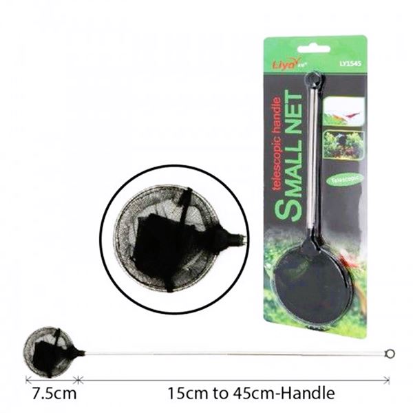 Liya LY1545S Teleskopik Akvaryum Karides Kepçesi Yuvarlak 7,5 cm (15–45 cm)