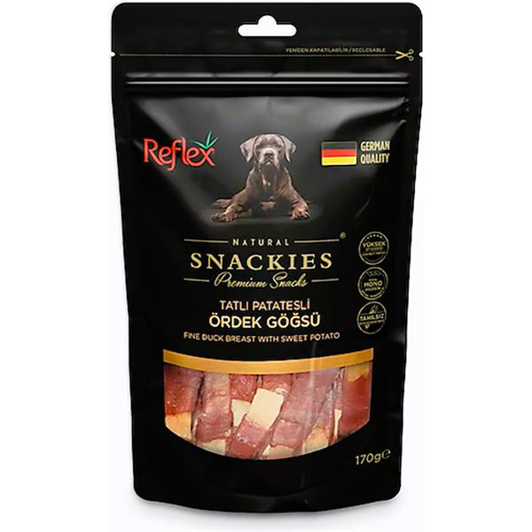 Reflex Snackies Tatlı Patatesli Ördek Göğsü Köpek Ödül Maması 170 Gr