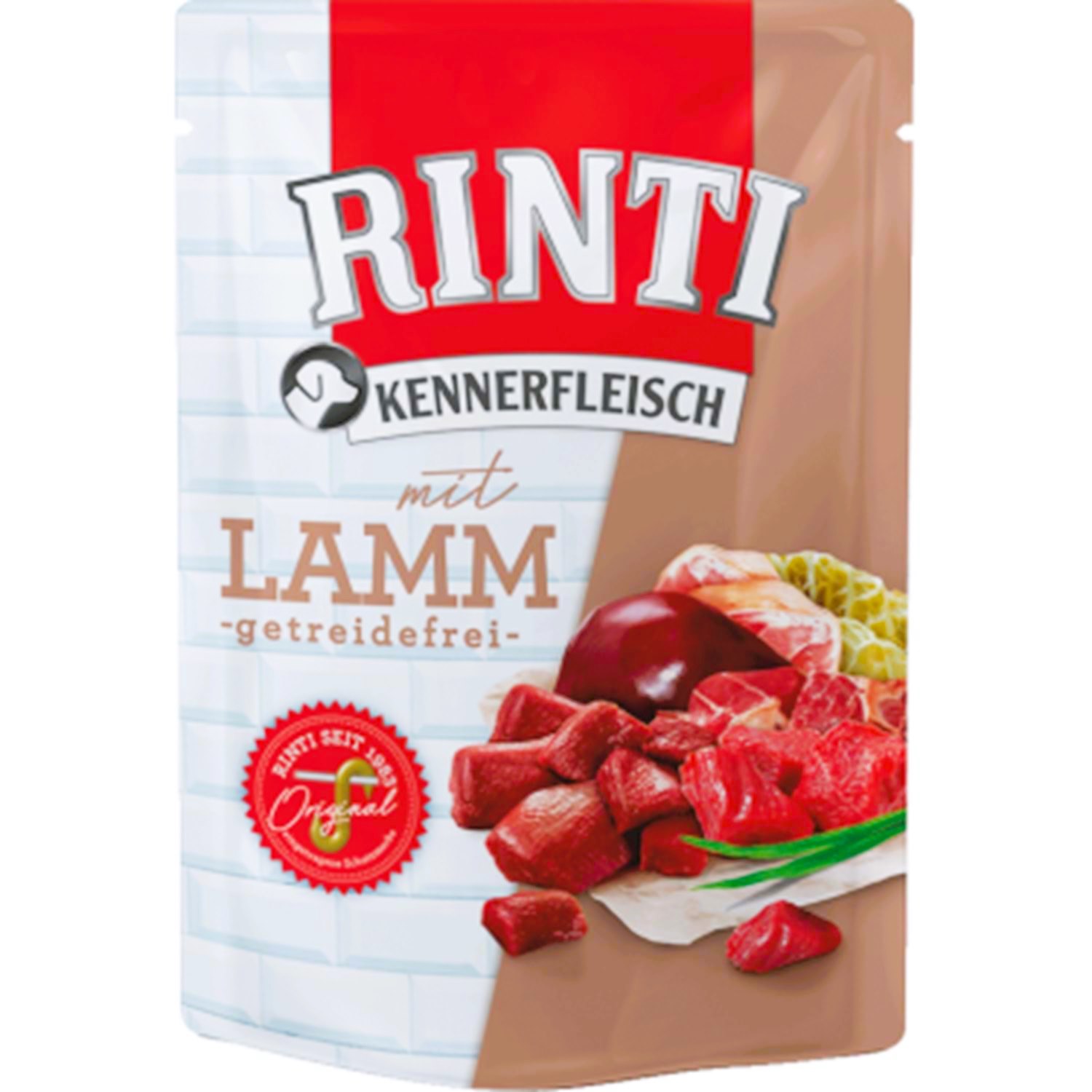 Rinti Kennerfleisch Kuzulu Tahılsız Köpek Pouch Yaş Mama 400 Gr