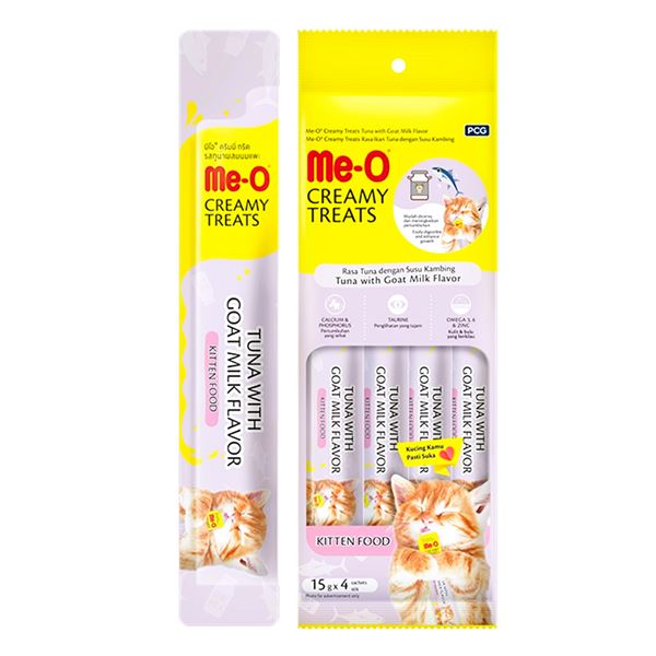 Me-O Creamy Treats Kitten Ton Balıklı Keçi Sütlü Kedi Ödül Maması 4x15 Gr