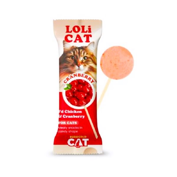 EuroGold LoliCat Freeze Dried Tavuk & Kızılcıklı Kedi Ödül Maması 1,5 Gr x 15’li