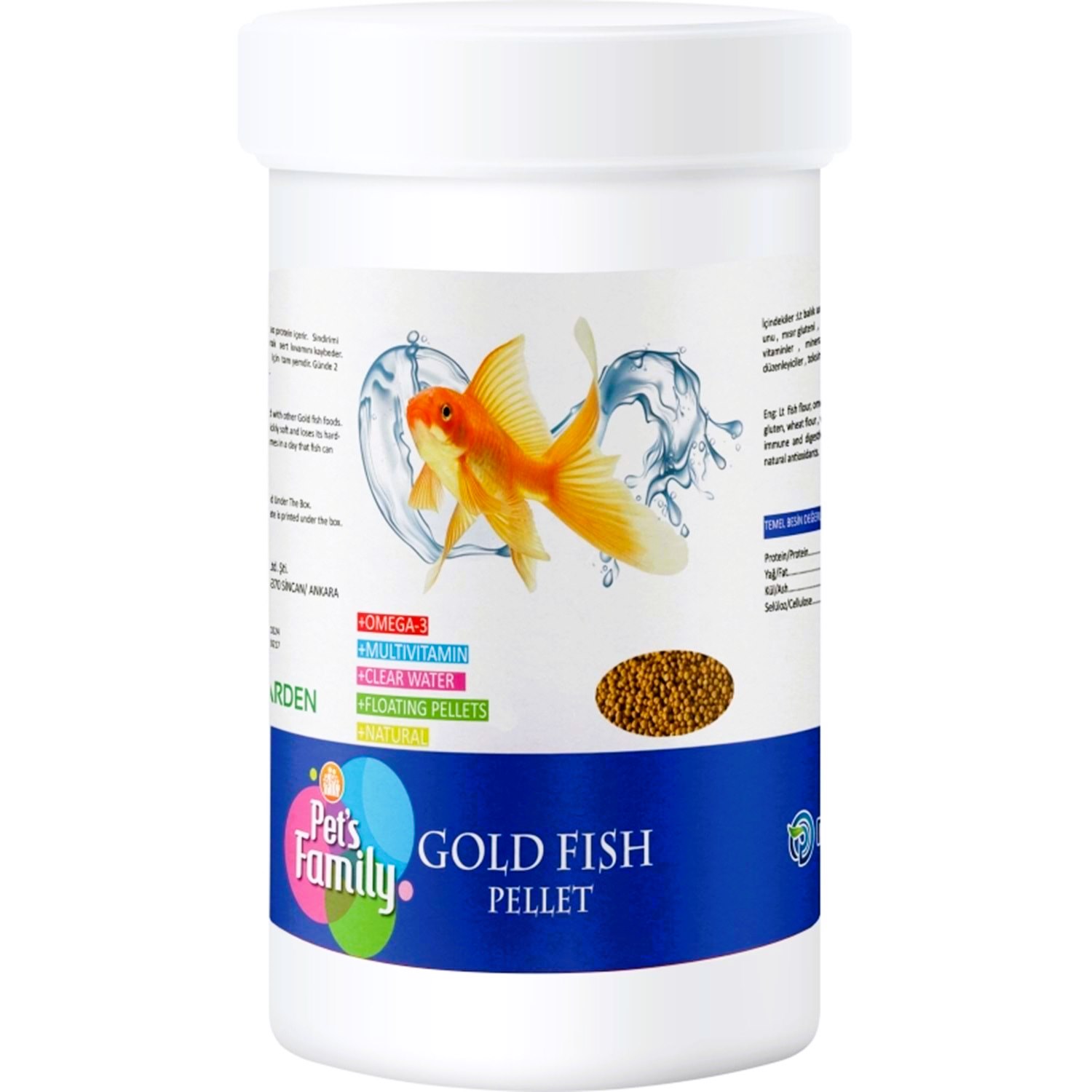 Pet's Family Goldfish Pellet Japon Balığı Yemi 250 Ml (90 Gr)