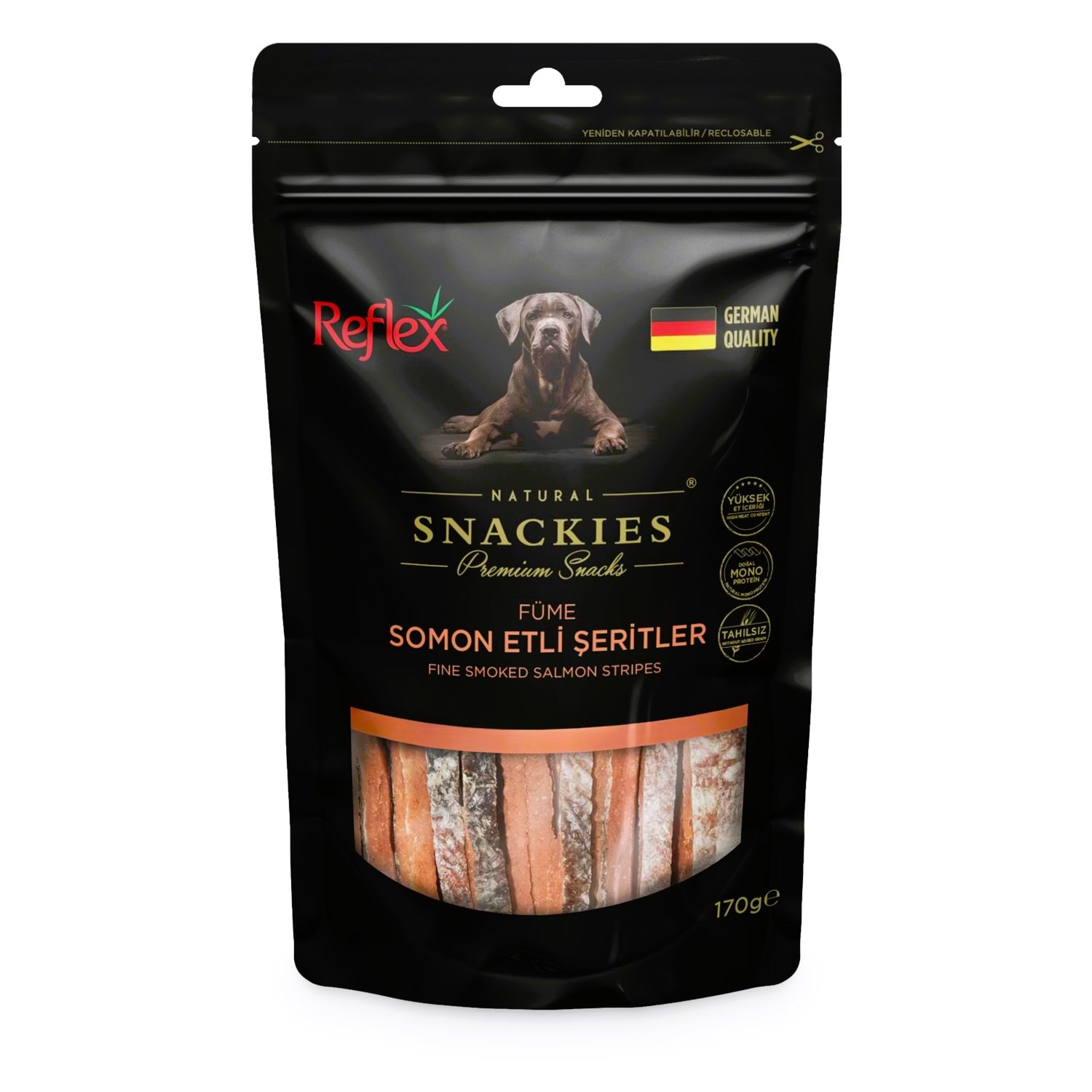 Reflex Snackies Füme Somon Etli Şeritler Köpek Ödül Maması 170 Gr
