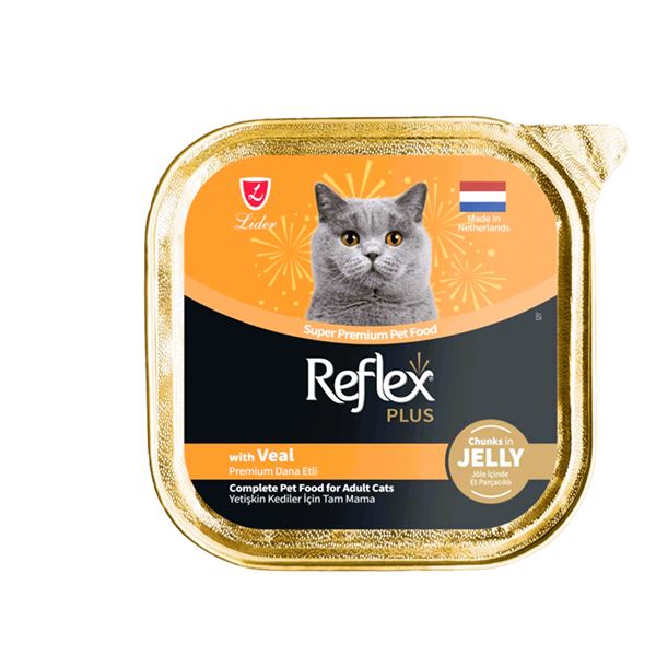 Reflex Plus Dana Etli Jöle İçinde Parça Etli Yetişkin Kedi Maması 85 Gr (Alu Tray)