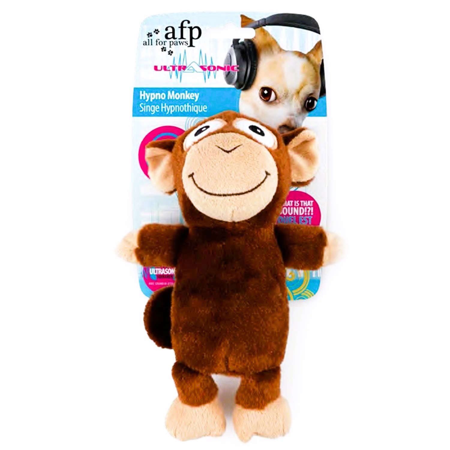 AFP Ultrasonik Sesli Maymun Peluş Köpek Oyuncağı 23 Cm