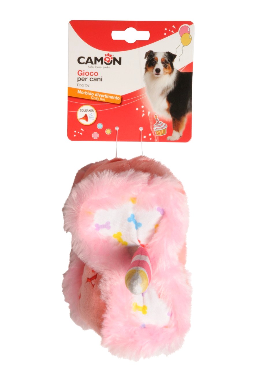 Camon Squeakerlı Polyester Peluş Köpek Oyuncağı Tortina 16 Cm