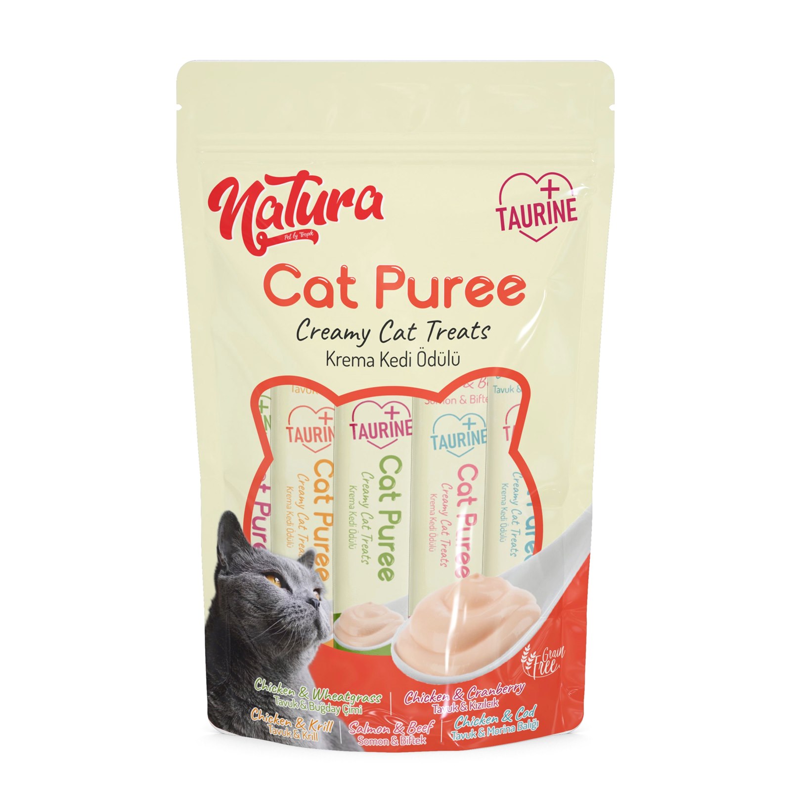 Natura Taurinli Karışık Kremalı Kedi Ödülü 5 x 12 g