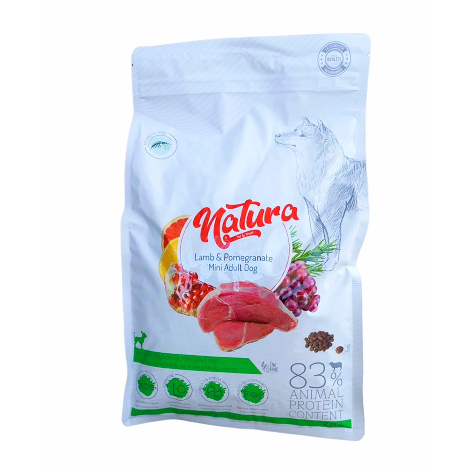 Natura Low Grain Kuzulu ve Narlı Mini Irk Yetişkin Köpek Maması 2,75 Kg