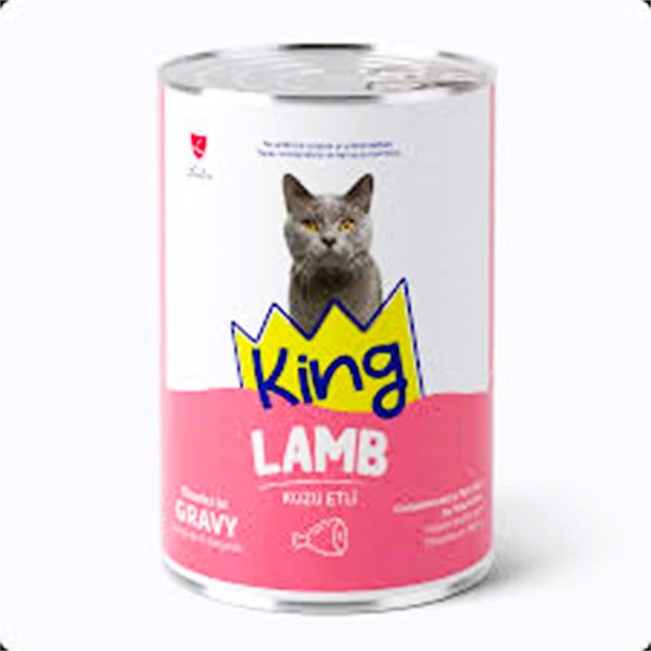 King Kuzu Etli Parça Etli Soslu Yetişkin Kedi Konservesi 400 Gr