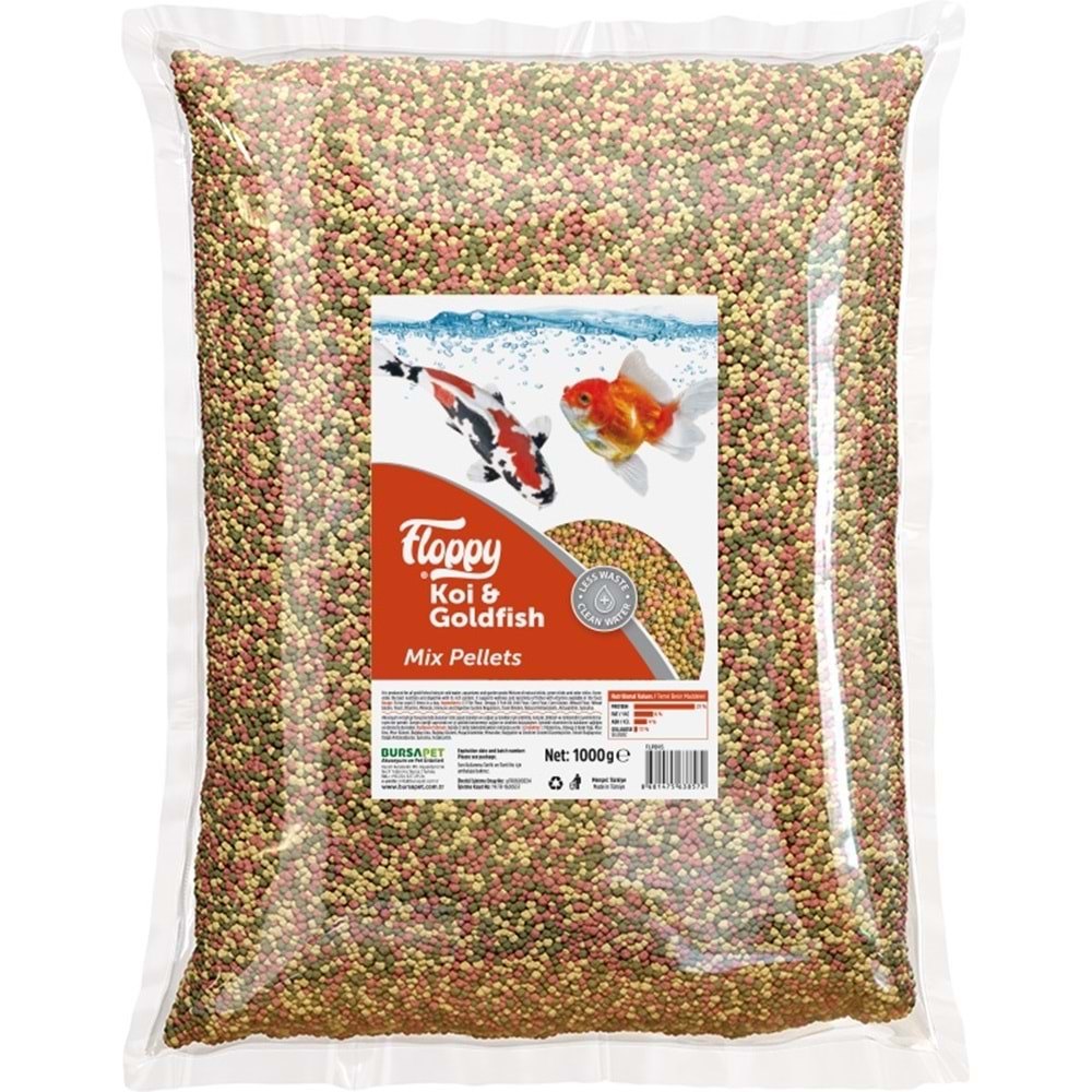 Floppy KOI Goldfısh MIX Pellets 1 kg