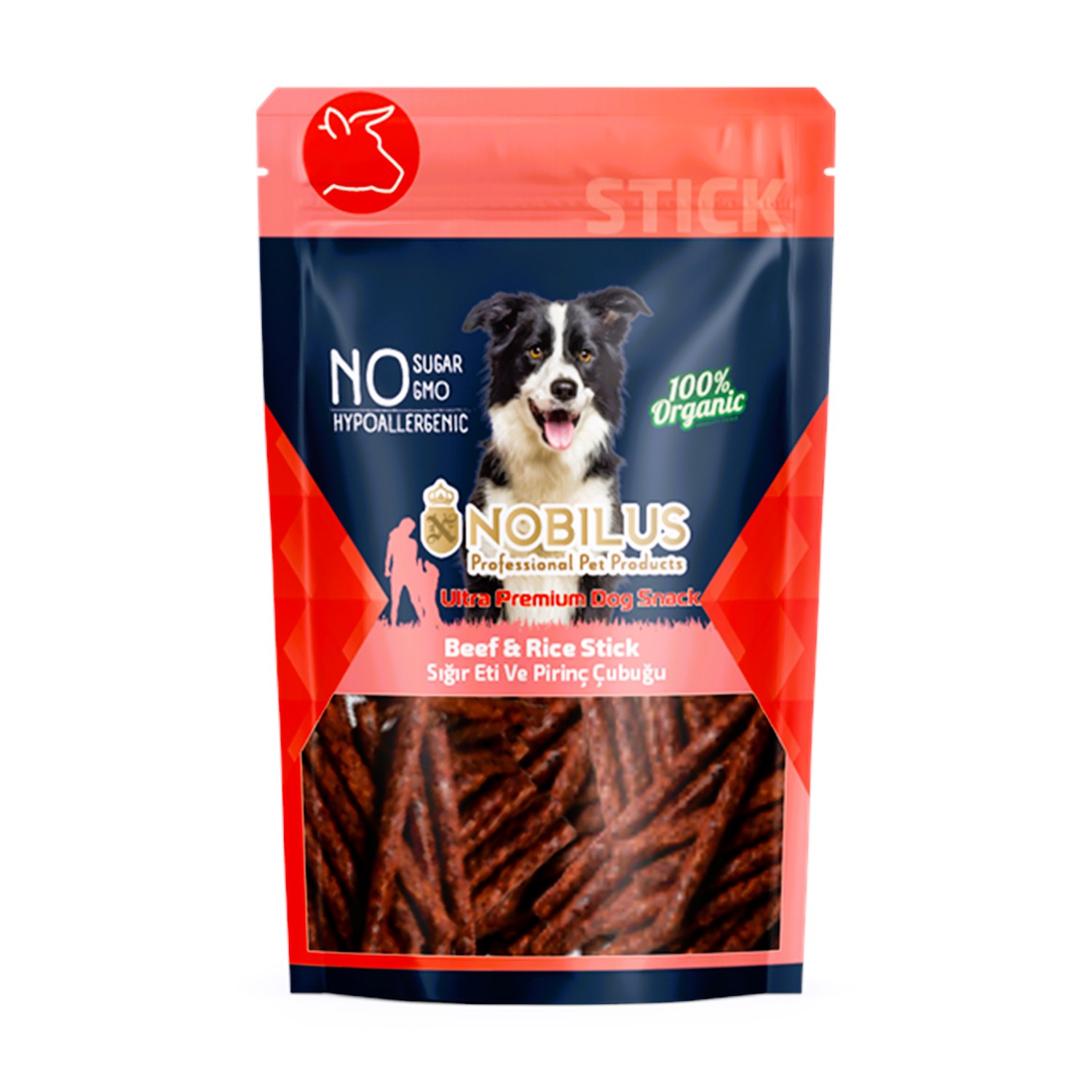 Nobilus Dana Eti ve Pirinçli Köpek Ödül Çubuğu 80 Gr