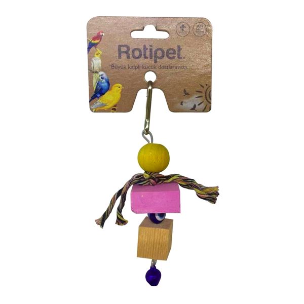Rotipet Çakıl Ahşap ve İpli Kuş Oyuncağı