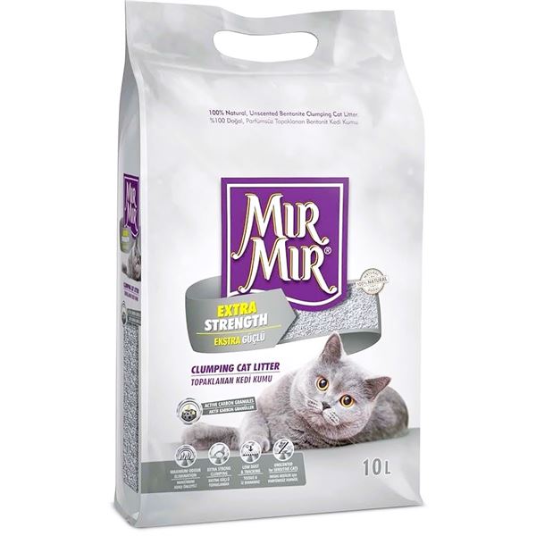 MırMır Aktif Karbon Plus Bentonit Kedi Kumu 10 Lt