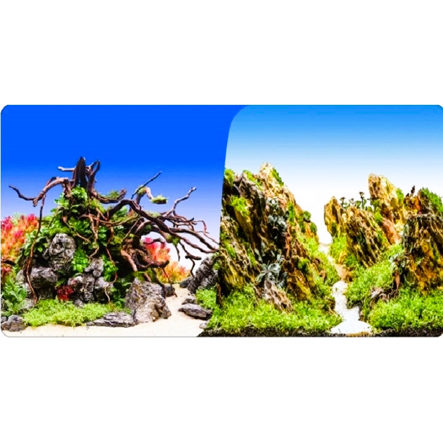 Naturel Color Akvaryum Arka Fon Posteri Driftwood & Kayalık Dağ 30 Cm x 15 M Rulo