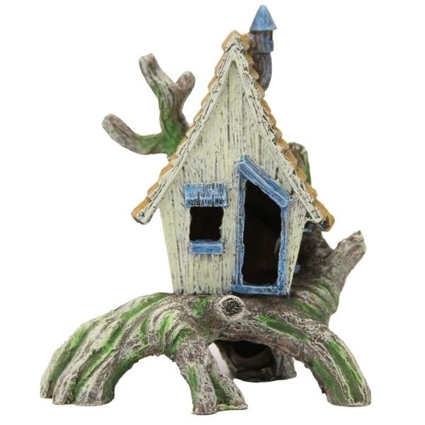 Ağaç Üstü Ev Akvaryum Dekoru 13,5x11,2x16 cm