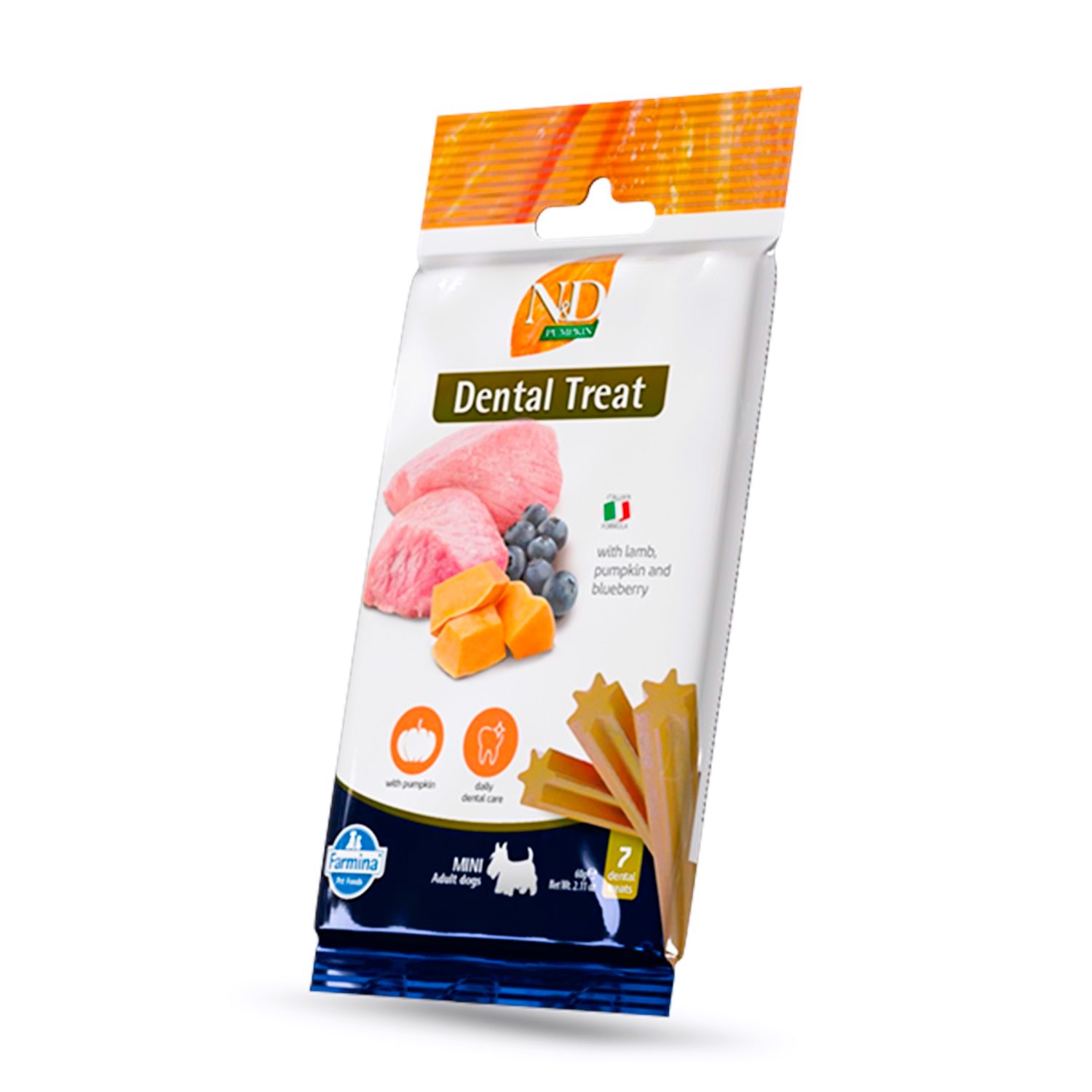 N&D Pumpkin Kuzulu Orta ve Büyük Irk Yetişkin Köpek Diş Bakım Ödül 140 Gr