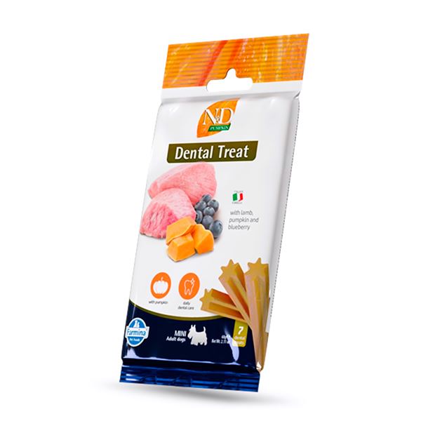 N&D Pumpkin Kuzulu Orta ve Büyük Irk Yetişkin Köpek Diş Bakım Ödül 140 Gr