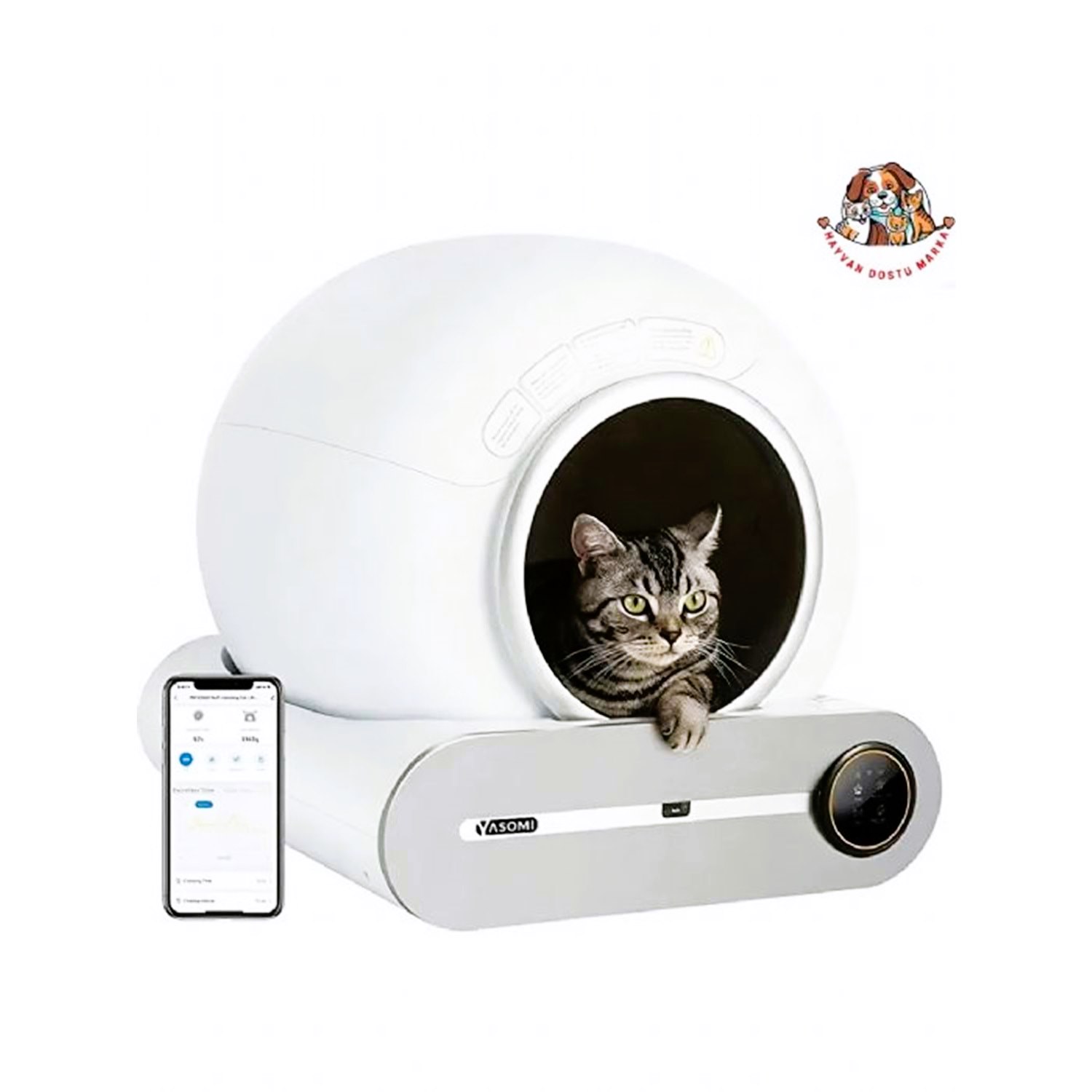 Yasomi Smart Cat Cleaner 9 L Wi-Fi Uygulama Bağlantılı Otomatik Kedi Tuvaleti