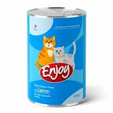 Enjoy Konserve Sos İçinde Et Parçacıklı Somonlu Yetişkin Kedi Maması 400 g