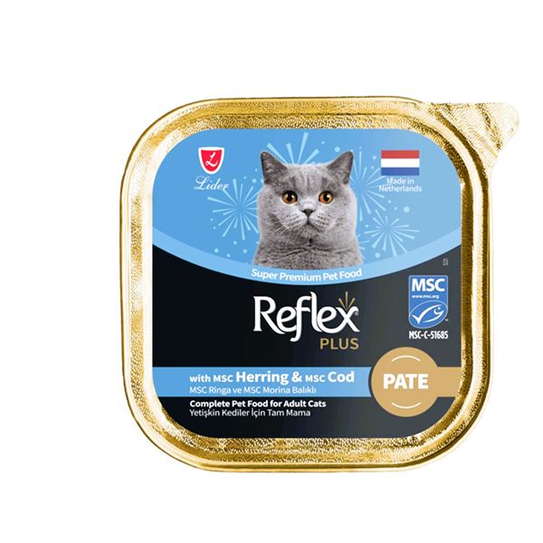 Reflex Plus Ringa ve Morina Balıklı Pate Yetişkin Kedi Maması 85 Gr (Alu Tray)